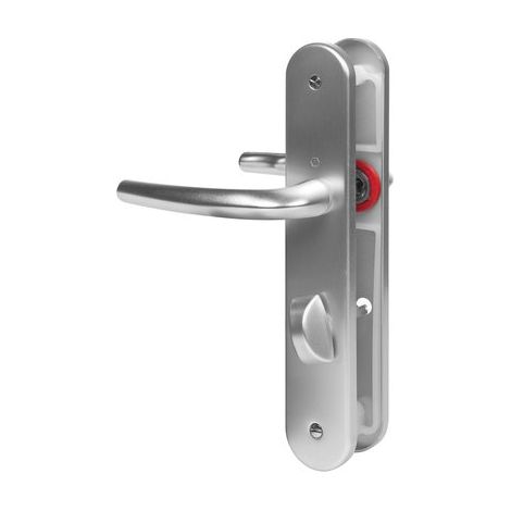 Garnitura per porta su piastra HOPPE SAN DIEGO 1191/265, 7×70 mm, chiusura WC, alluminio anodizzato argento
