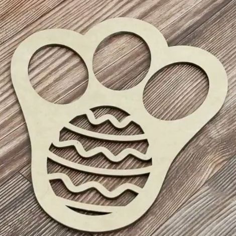 Pochoir Lapin De Pâques - Pochoir Pattes De Lapin En Bois - Pour Décoration Festive Et Activités Enfants - 20 x 16 cm - 1 Pièce