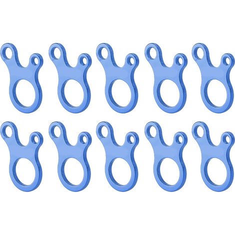 Tendeur de corde à 3 trous pour haubans, idéal pour le camping, la randonnée et les activités de plein air (bleu). (1/5)