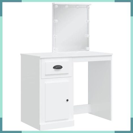 Coiffeuse - 834970 - Lumières LED - Blanc - 90 x 42 x 132,5 cm (1/5)