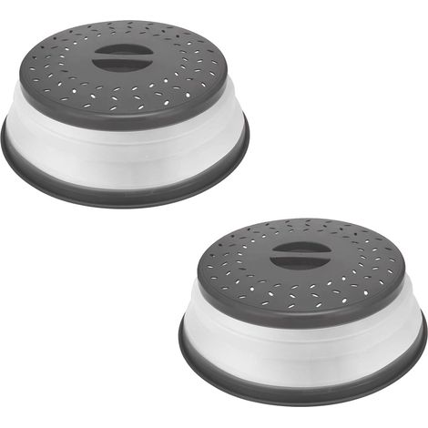 couvercles pliables pour micro-ondes Buc, gris, de qualité alimentaire, compatibles lave-vaisselle, protection anti-éclaboussures. (1/5)