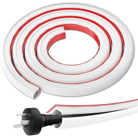 Mini Goulotte Cache Câble Souple en Silicone (10x10mm) - 5m Passe Câble Mural Autocollant à Bords Enroulés, Capacité 1-2 Fils, Gestion de Câbles pour TV, Bureau et Maison - Blanc (1/5)
