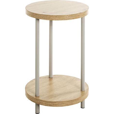 Table d'Appoint 2 Niveaux "Ilona" 50cm Gris (1/3)