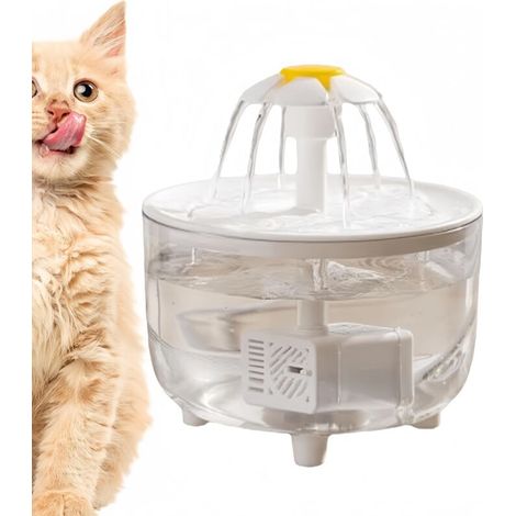Flower-shaped cat water fountain