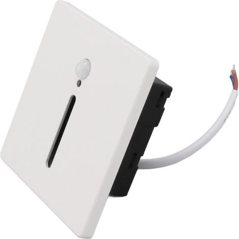 Éclairage d'escalier LED 3W encastré avec détecteur de mouvement ou capteur crépusculaire, 4000K, 110-240V, pour placard, couloir ou intérieur. (1/5)