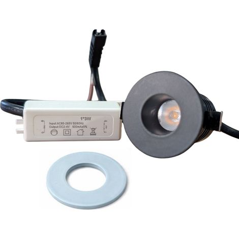 Mini Faretto Led Da Incasso Rotondo 3W 240LM 220V 3000K Φ35H38mm Foro 30mm Doppia Ghiera Nero Bianco Sostituibile Angolo 15° CRI≥80 UGR≤10 IP20