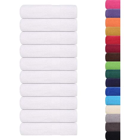 Serviettes de douche 25 pcs,Serviettes de bain blanc 70x140 cm 360 g/m² 100% coton CFW949346 (1/5)