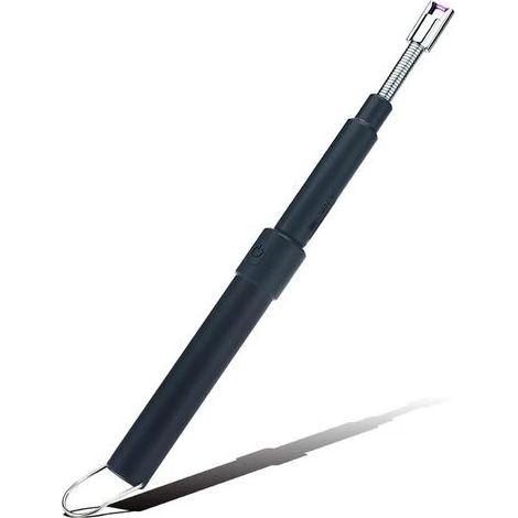 Briquet électrique, Briquet Long Rétractable (29-75cm), Briquets Port D'allumage Peut être Tourné à 360 °, Briquets Adaptés pour Allumer des Bougies, des Barbecues, des Cheminées (Noir) (1/5)