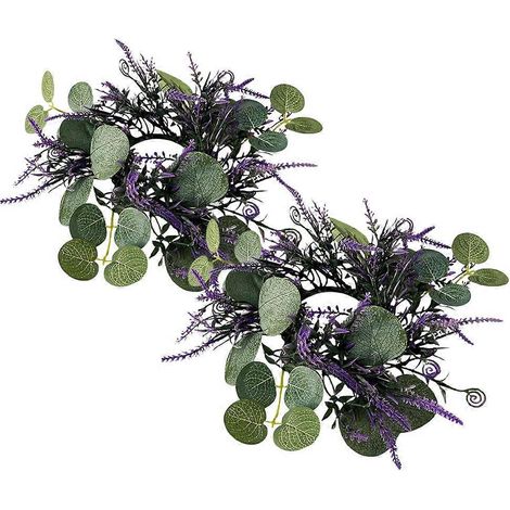Couronnes florales pour bougeoirs à bougies piliers artificiels (8 pièces) (1/5)