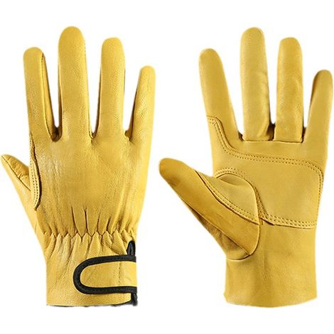 Gartenhandschuhe aus Rindsleder – atmungsaktiv – schnitt- und dornenfeste Gartenarbeitshandschuhe – Gartenhandschuhe mit elastischem Handgelenk