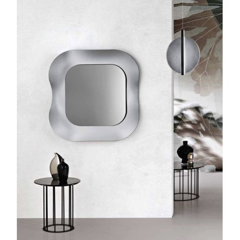 Specchio quadrato DUNE 100x100 cm con cornice in vetro Fume' (1/2)