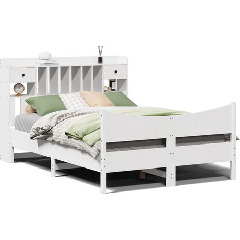 Maison Exclusive - Letto senza Materasso Bianco 140x190 cm Legno Massello di Pino