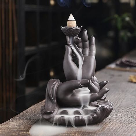 TMISHION Brûleurs d'encens cascade main de bouddha taille modérée-QIW (1/4)