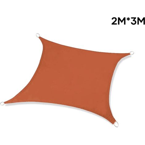 Voile d'ombrage rectangulaire imperméable, protection UV, toile résistante pour auvent et jardin extérieur, rouge (1/5)