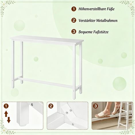Table d'appoint multifonction, table de réception chic, table de bar moderne, table à manger (livrée sans chaises) (1/5)