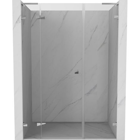 Mexen Lunar L porta doccia a battente sinistra 160 cm, trasparente, cromo - 834SL-160-050-01-00-L (1/5)