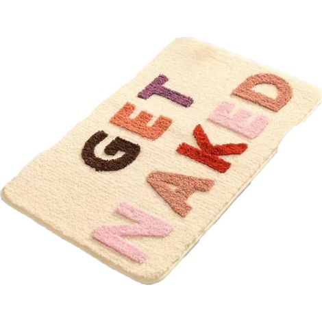 Tapis de salle de bain antidérapant à motif alphabet rose - 40 x 60 cm - Tapis de salle de bain antidérapant à motif alphabet rose - 40 x 60 cm (1/5)