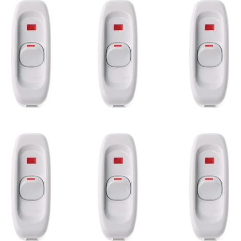 6 interrupteurs de lampe blancs, interrupteur de lampe de chevet, interrupteur à bascule bipolaire, interrupteur à bascule LED pour petits appareils o (1/5)
