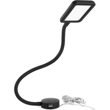 aplique led flexible. goma. negro. luz natural 4000k. interruptor táctil (1/2)