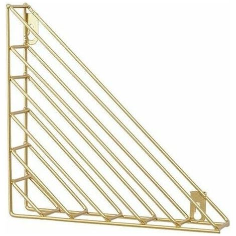 Revistero de pared geométrico nórdico - Revistero de metal - Para baño, oficina y entrada - Hierro (dorado) (1/4)