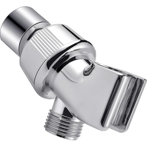 Support de douchette, fixation réglable, adaptateur pour bras de douche avec rotule, 1/2 pouce, chromé, 0,5 argent (1/5)