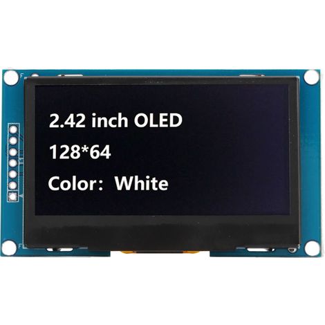 Module d'affichage OLED 2,42 pouces, port série SPI, circuit intégré SSD1309 pour projets DIY MRA091A, blanc (1/5)