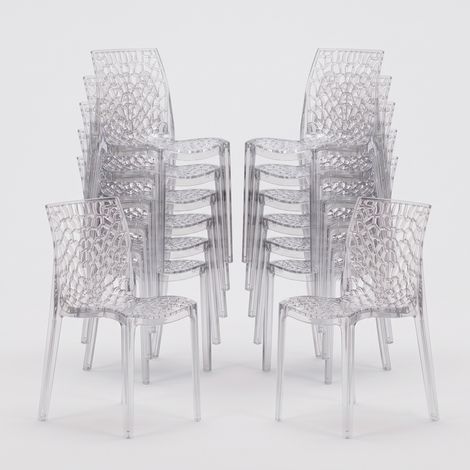 16 Silla de cocina o de comedor de Policarbonato Transparente Gruvyer - Transparente (1/5)