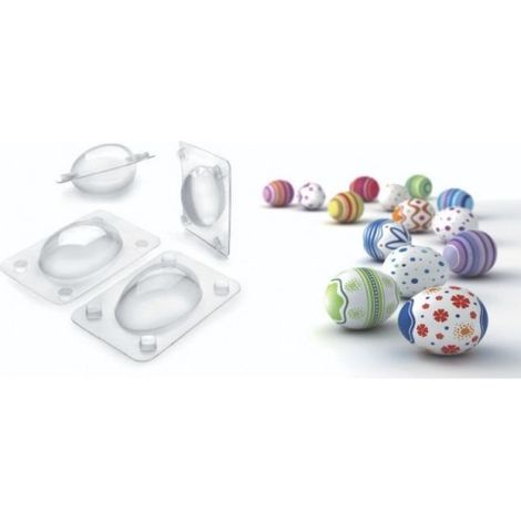 ibili Juego de 3 Moldes con Forma de Huevo Transparente