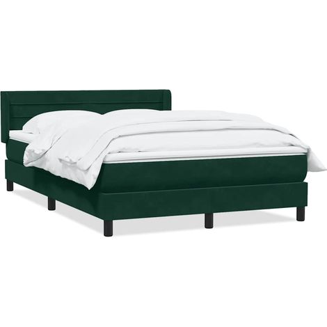 Maison Exclusive - Sommier à lattes de lit et matelas vert foncé 160x220cm velours