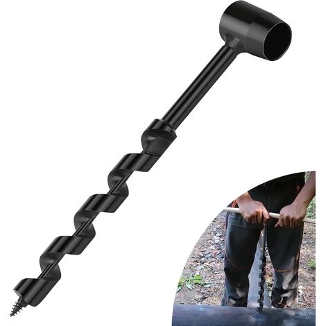Trivella manuale per legno, φ19x230mm, trapano manuale in acciaio al carbonio per attività all'aperto, versatile trivella manuale per legno per avventure all'aria aperta, campeggio, lavorazione del le (1/5)