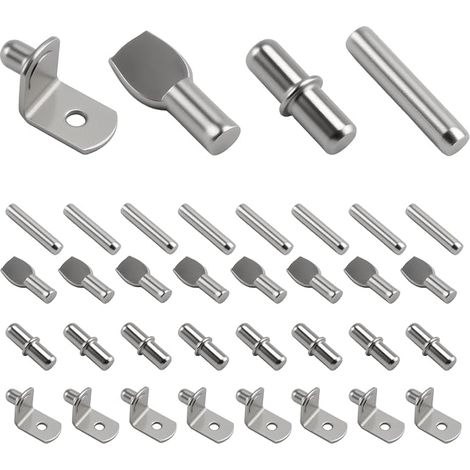 130pcs 4 Styles 5 mm, 6 mm Shelf Support Pegs, Shelf Support Pins, Metal Shelf Support Pins, for Kitchen Cabinet Bookcases (1/5)