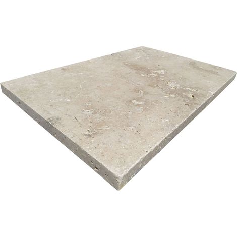 Dalles et Pavés Travertin 1er Choix - Mix Beige - Opus 4x3cm - Vieilli - (0,74 m²)