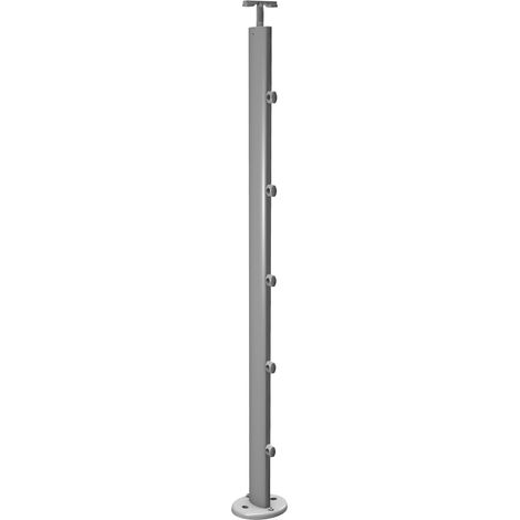 PRESTIO - Paletto per parapetto piatto in alluminio Grigio