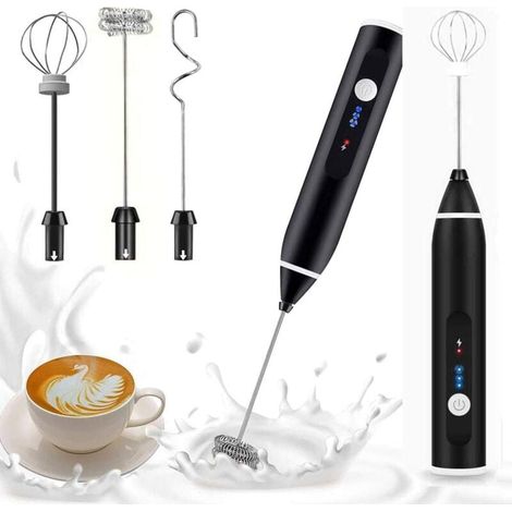 Mousseur à lait électrique Fouet émulsionneur à Lait USB Mousseurs à lait à main Rechargeable par USB pour Café Latte Cappuccino