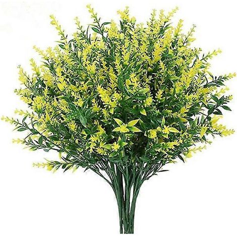 Bouquet de lavande artificielle en plastique, fleurs artificielles, décoration de mariage champêtre, plante artificielle, fausses fleursjaune (1/5)