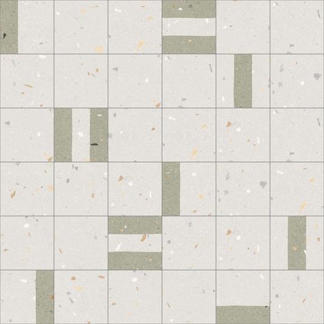 Carrelage sol / mur effet terrazzo 20x20 cm Croccante Granola Menta (vendu par boite de 1m2) (1/3)
