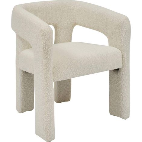 Fauteuil de Table Bouclette "Amos" 75cm Blanc