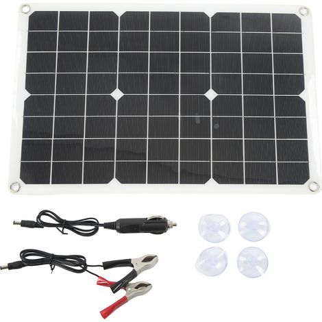 Kit Solaire Monocristallin 20W 5V, Haute Efficacité, Double USB pour Randonnée Camping - Panneau Solaire Portable DIY