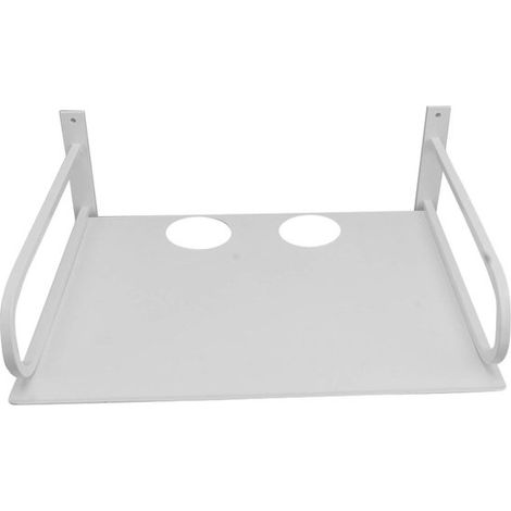 Mensola per proiettore, mensola per router, sistema di stoccaggio, alluminio, rettangolare, bianco (1/5)