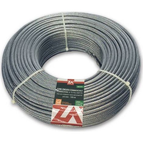 FUNE ACCIAIO ZINCATO ANTIGIRO 133F D 3 100 M
