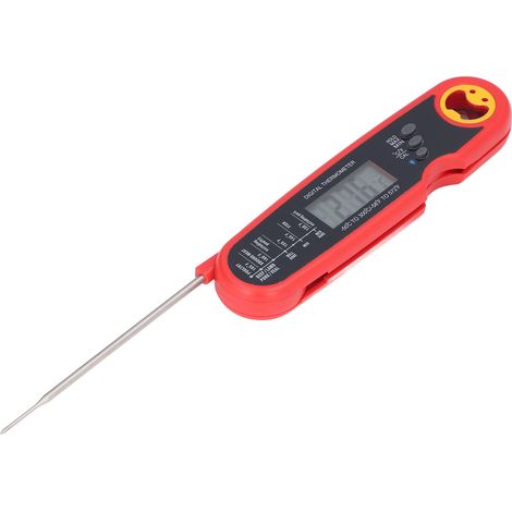 Thermomètre alimentaire pliable, étanche, électrique, à sonde, pour la cuisson au barbecue (rouge). Mesure rapide de la température. (1/5)