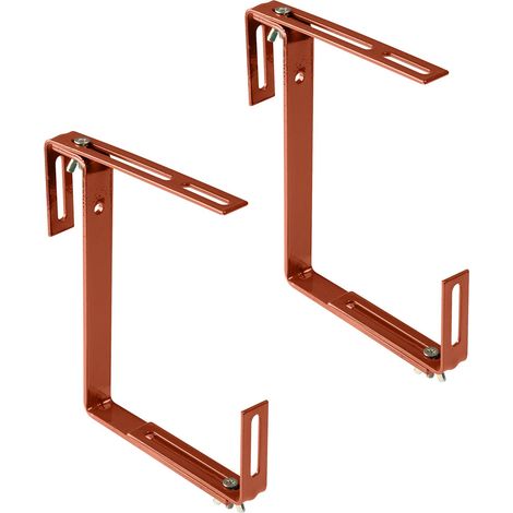 Xclou Porta fioriera senza foratura, portacamicia da balcone, gancio e supporto, terracotta / bianco, 19 x 5 x 17 cm (1/5)