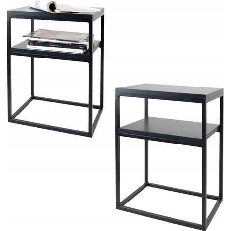 Comodino rettangolare nero Loft Design 40x30x52 (1/5)