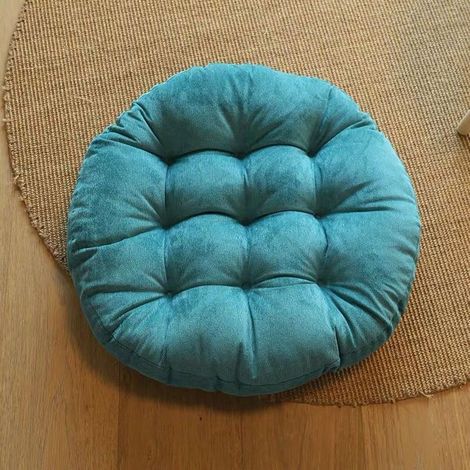 Coussin de siège japonais Tatami en coton épais, 55cm8cm,tapis de sol rond épais, pouf futon, coussin touffeté pour yoga,Bleu (1/5)