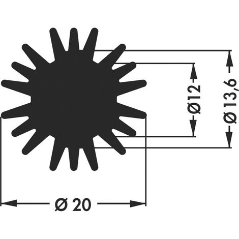 Fischer Elektronik 10021669 SK 585 20 SA LED-Kühlkörper 5.8 K/W (Ø x H) 20 mm x 20 mm