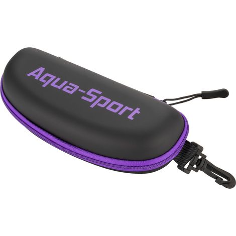 Custodia per occhialini da nuoto Aqua-Sport, nera e viola, modello AS5425