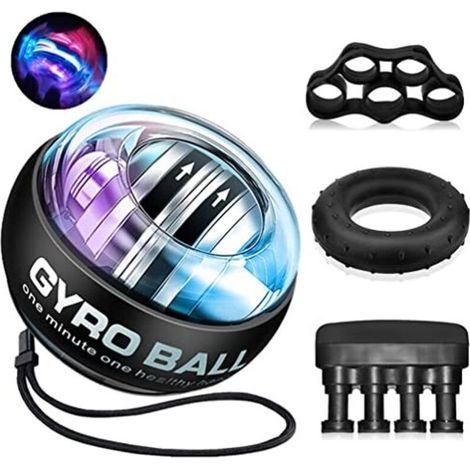 Handgelenkstrainings-Gyroball mit automatischem Start, integrierter LED, ideal für die Rehabilitation und Kräftigung der Hand