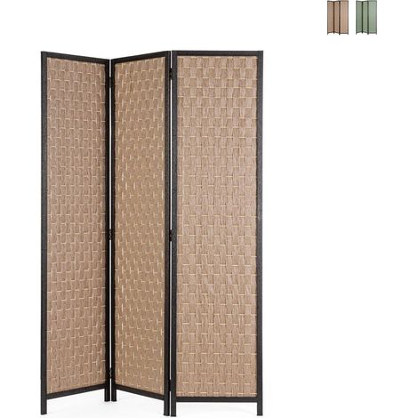 Biombo separador de 3 paneles en bambú y madera Dheva YES - Natural (1/4)