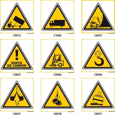 Panneaux de DANGER des TRANSPORTS - C0046 - 125 x 125 mm