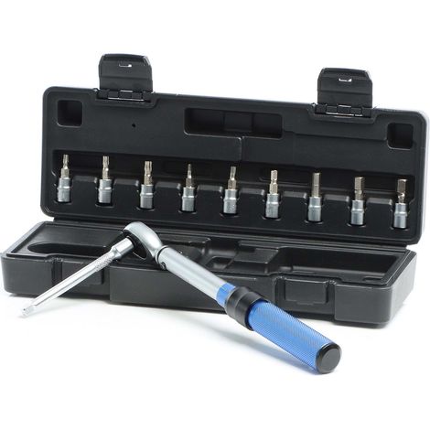 XPOtool Set di chiavi dinamometriche 11 pz. 1/4" (6,35 mm) 5-25 Nm Cricchetto reversibile 9 prese S2